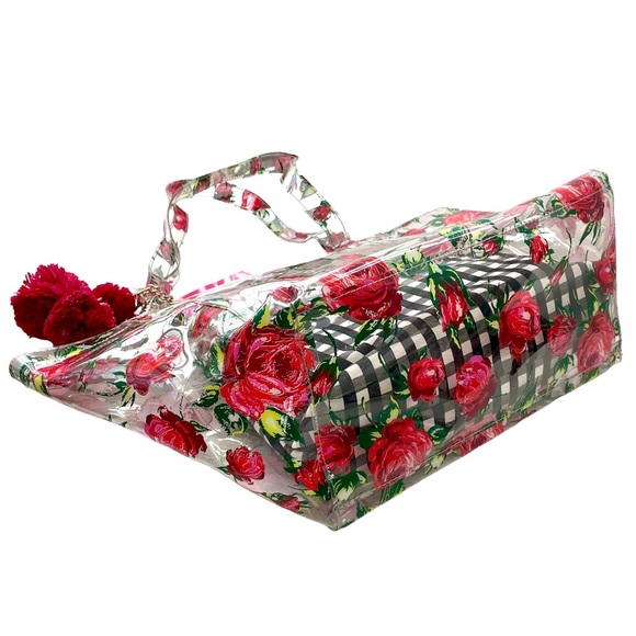 📌 Betsey Johnson 2 Pc Rose Floral Tote Bag - Picture 5 of 7